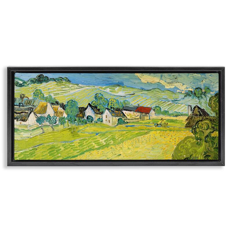Stupell Classic Vast Countryside Framed Floater Canvas Wall Art Design By Vincent Van Gogh - 31 x 14 - Black