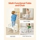 preview thumbnail 5 of 6, White MDF Adjustable Kids Table Chair Set with Pattern & Handle - 15.4 x 12 x 15 in