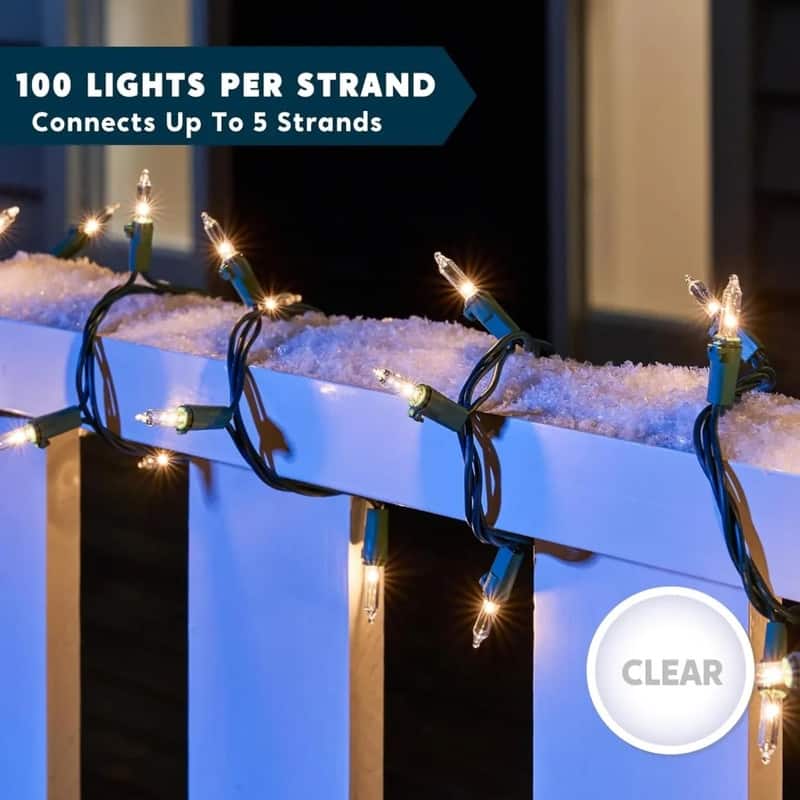 100-Count Clear White Christmas Light Set