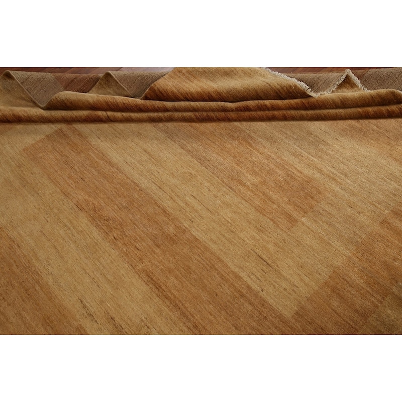 Vegetable Dye Modern Gabbeh Oriental Area Rug Hand-Knotted Wool Carpet - 6'10" x 8'0"