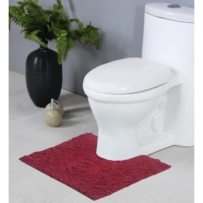 Bell Flower Contour Rug, Cotton Soft, Water Absorbent, Non Slip U Shape Contour Rug Machine Washable 20"x20" Contour
