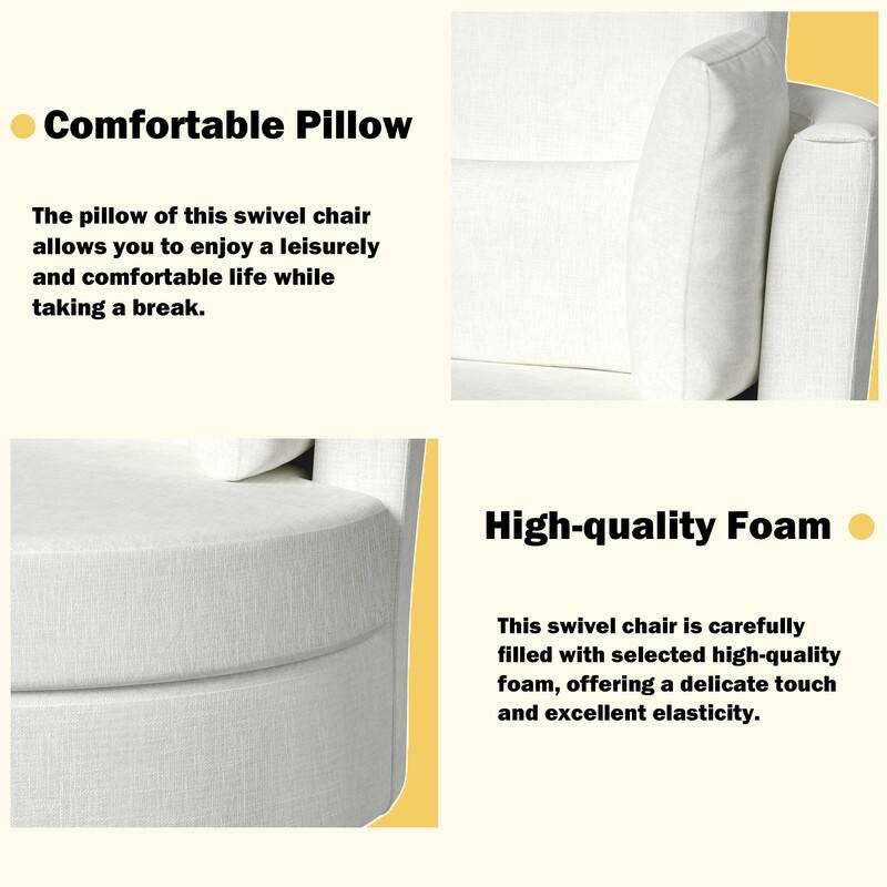 Swivel 34.7" Wide Comfortable Chenille Accent Chair (Set of 4)