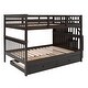 preview thumbnail 7 of 13, Stairway Full-over-Full Bunk Bed with Twin size Trundle and Guard Rail, Espresso