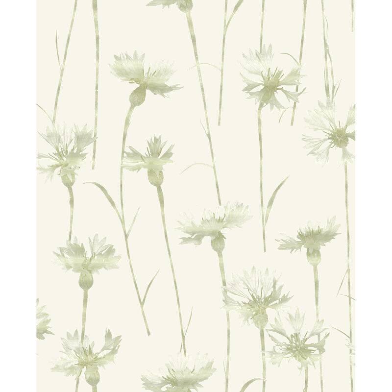 Fine Decor Dalia Green Cornflower Wallpaper