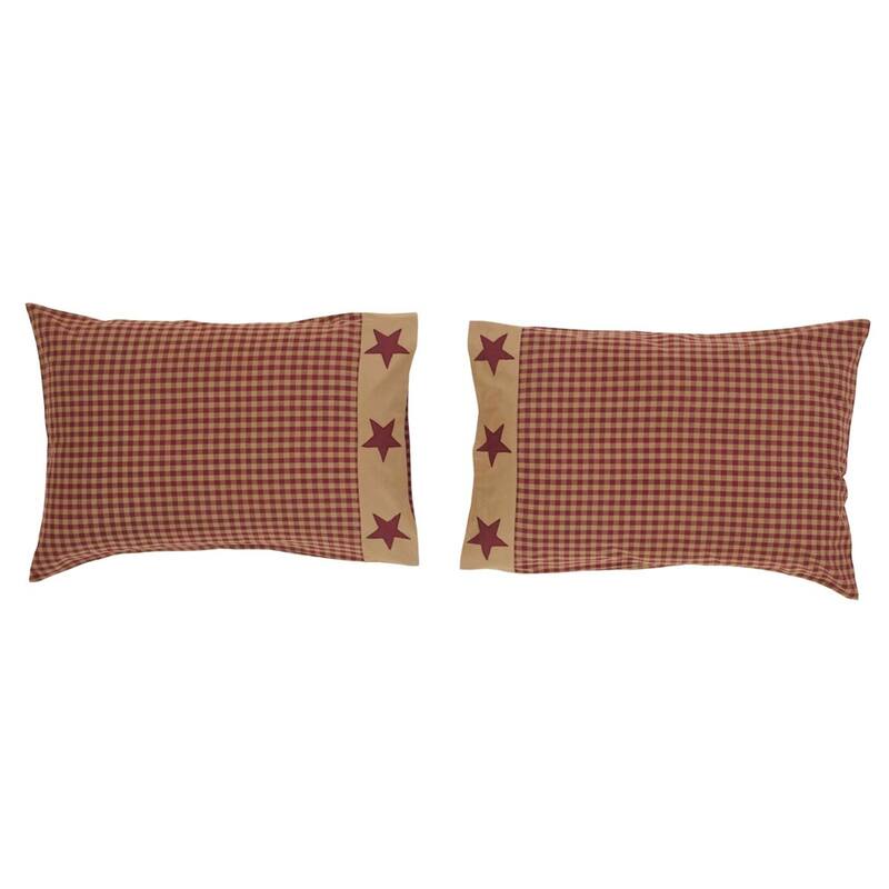 Ninepatch Star Pillow Case with Appliqued Border Set