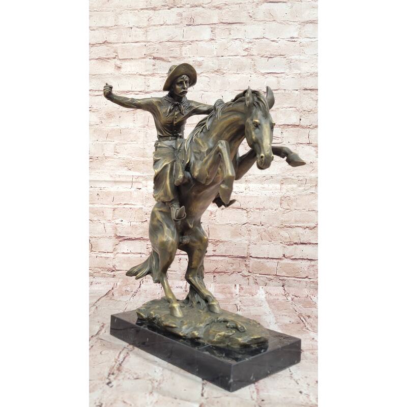 Hand Made Bronco Buster By Fredric Remington Bronze Sculpture Statue