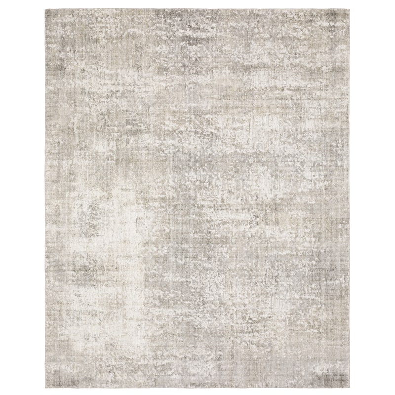 Somerset Textured Abstract Grey/ Beige Hand-made Wood Blend Area Rug