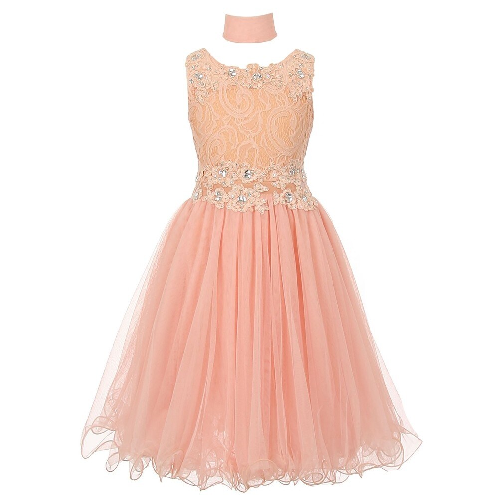 little girl peach dress