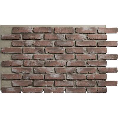 EverStone Aged Brick Faux Brick Panel, 46 7/8"W x 27"H x 1 1/4"D
