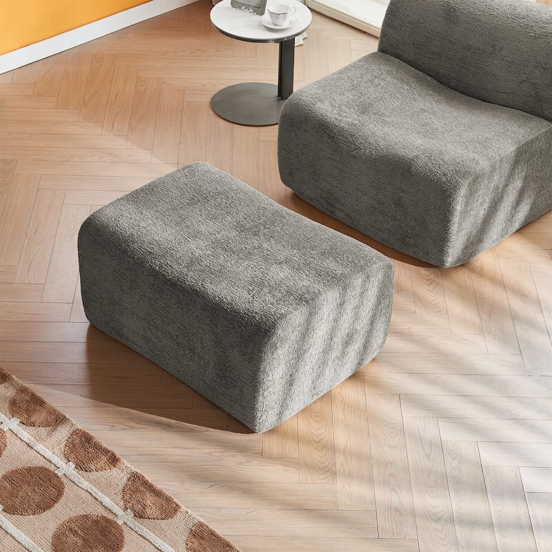 Comfortable and Space-Saving Single Foam Compression Sofa Chair with Footrest + Pillow