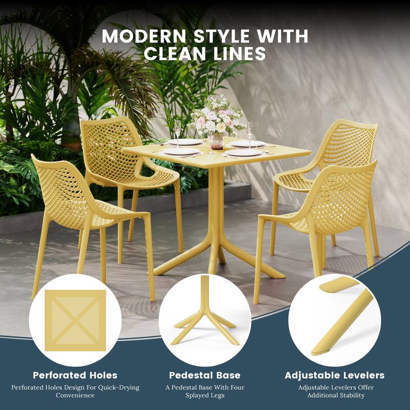 Frond and Form 4-Person Outdoor Square Dining Set