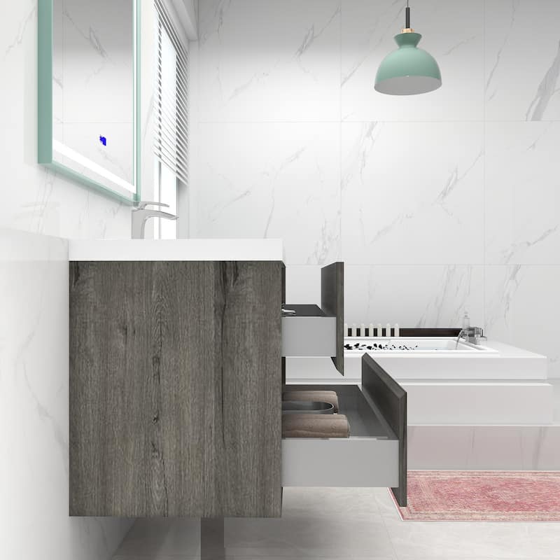 Selina 36" Wall Mounted Vanity with Single Sink - 36
