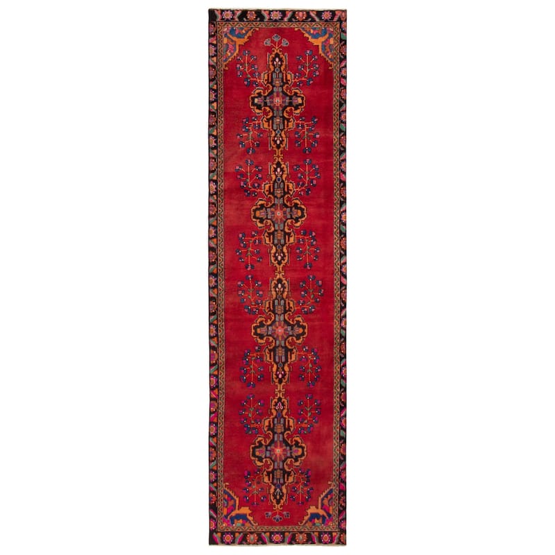 ECARPETGALLERY Hand-knotted Andelz Red Wool Rug - 3'5 x 12'11 - Red - 3'5 x 12'11