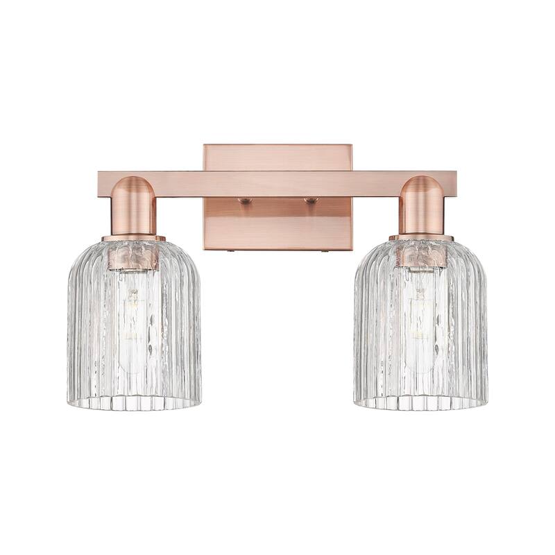 Innovations Lighting 716-2W-11-16 Bridal Veil Vanity Bridal Veil 2 - Antique Copper / Clear