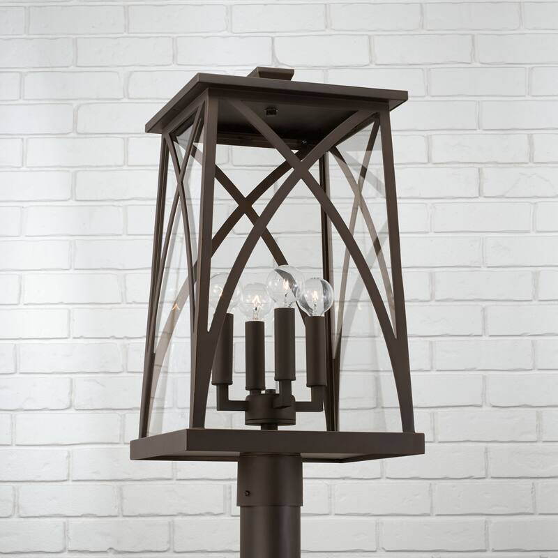 4-light Outdoor Post-Lantern w/ Clear Glass