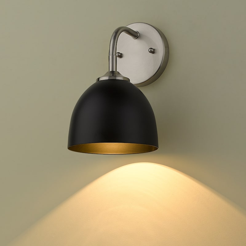 Golden Lighting Zoey 10" Tall Bathroom Sconce with Black Shade