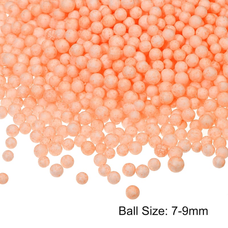 Foam Beads Foam Balls for DIY Craft Decoration, 1 Pack Approx 8000pcs - Orange - 7-9mm