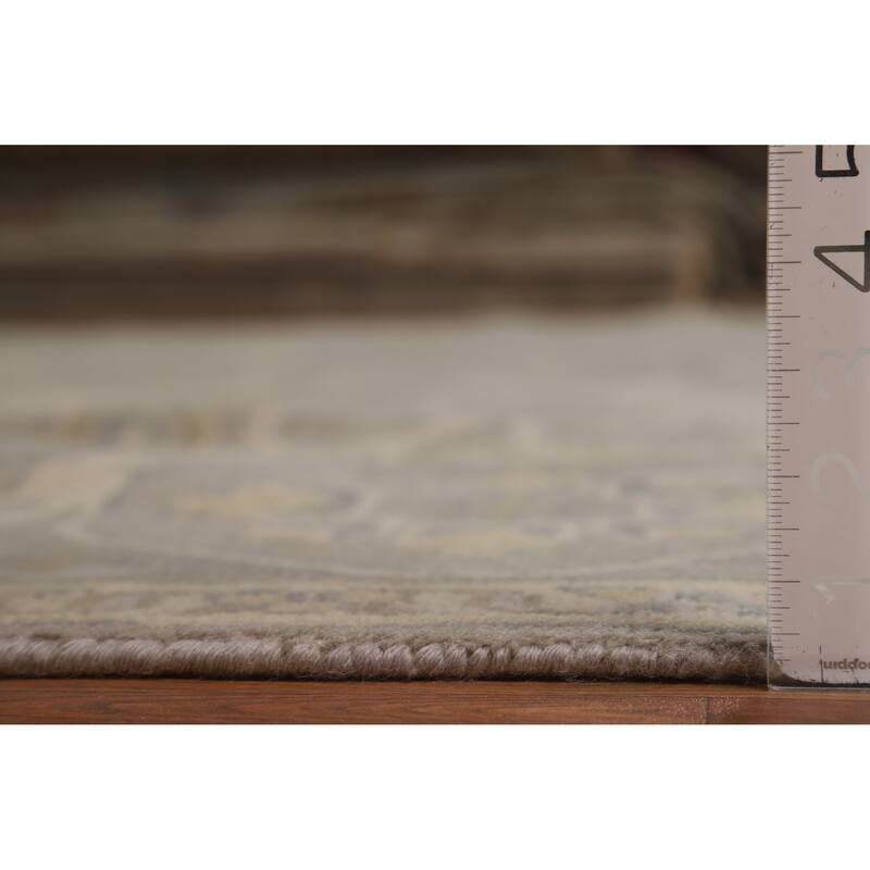 Transitional Gray Oushak Indian Area Rug Handmade Wool Carpet - 8'4" x 11'9"