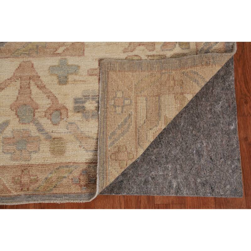 Hand Knotted Oriental 100% Wool Carpet Transitional All-Over Greys & Charcoal Oushak Area Rug - 11' 10'' X 9' 1''