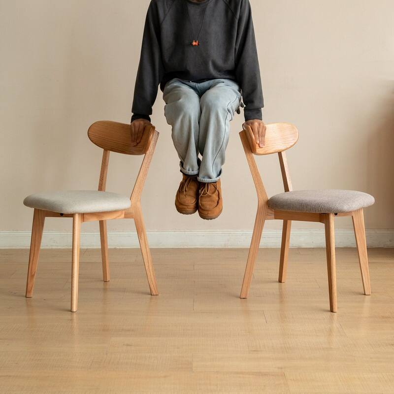 Spruce & Spring Upholstered Dining Chair Wooden Set of 4 Wood Chair Solid Chair Table Chair