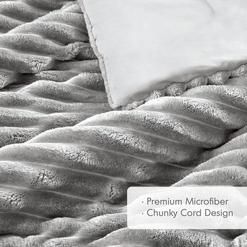 Chelsea Square Avril Fluffy Ribbed Plush Comforter Set
