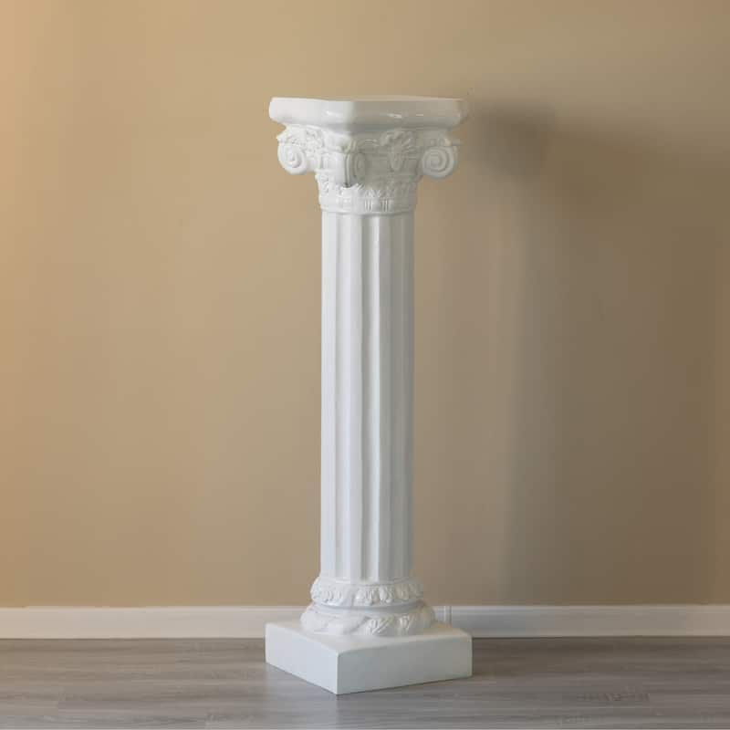 Fiberglass White Plinth Roman Style Column Ionic Piller Pedestal Vase ...