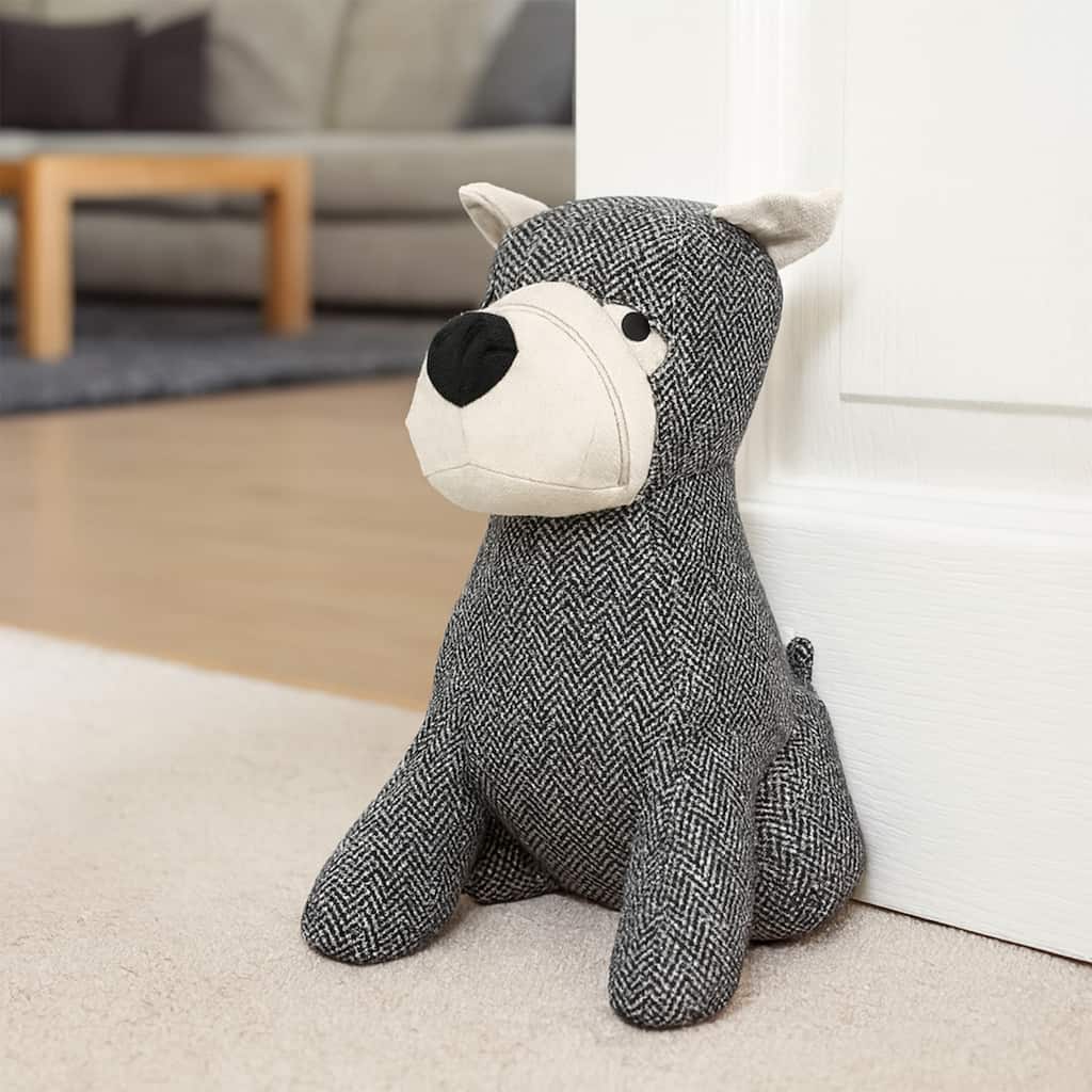 Decorative Dog Door Stop - 2.3 lb. Weighted Door Stopper - 10"H x 6.8"L x 9"W