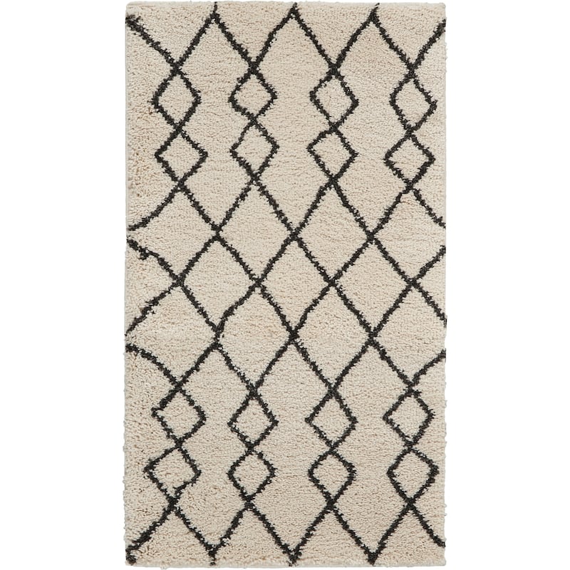 Nourison Geometric Moroccan Boho Shag Area Rug