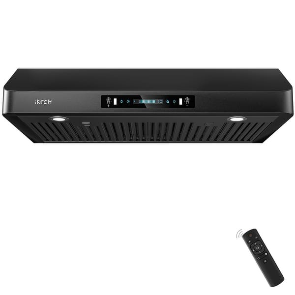 IKTCH 30 Inch Black Under Range Hood, 900CFM 4 Speed Touch Control, UltraQuiet Kitchen