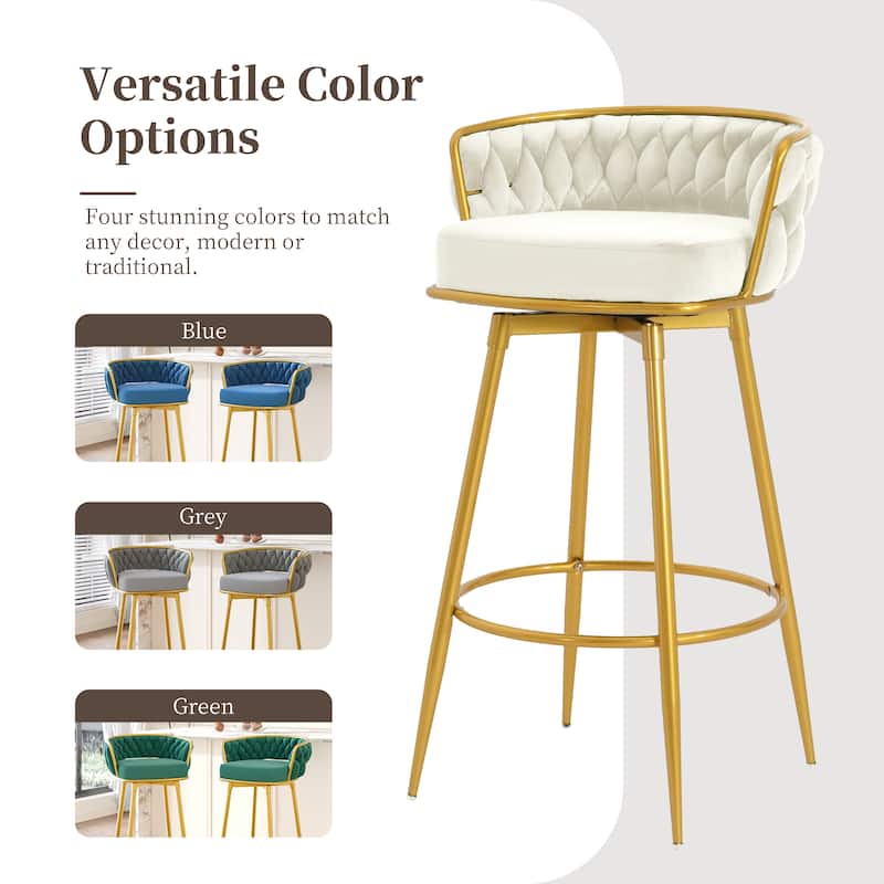 Christopher Knight Home - Lila Modern Gold Finish Swivel Counter Height Bar Stools (Set of 2 )