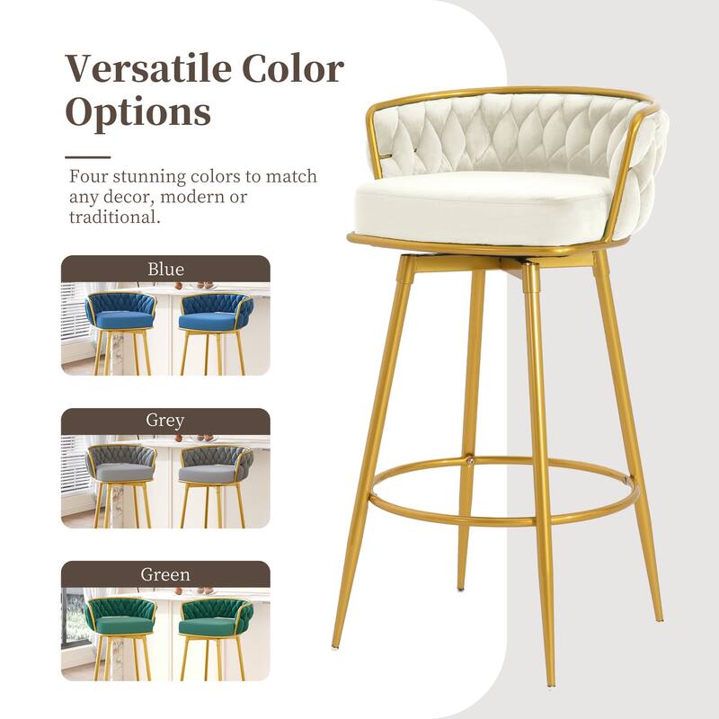 Swivel Counter Height Bar Stools Set Of 2 - Beige
