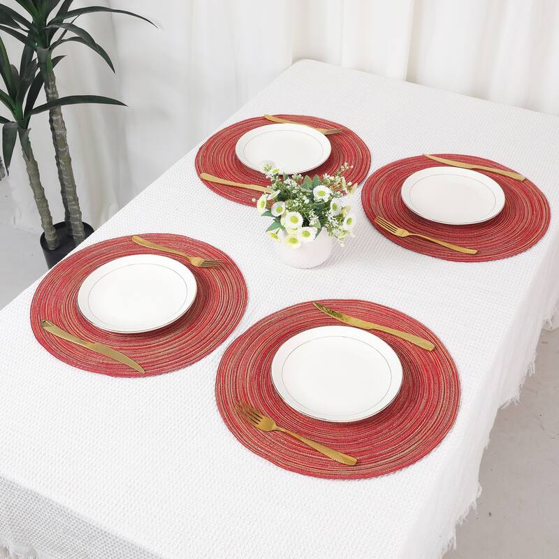 Farmhouse Placemats Set of 6 Woven Placemats for Dining Table Decor Indoor Outdoor Washable Kitchen Table Mat Wipe Clean 15x15in