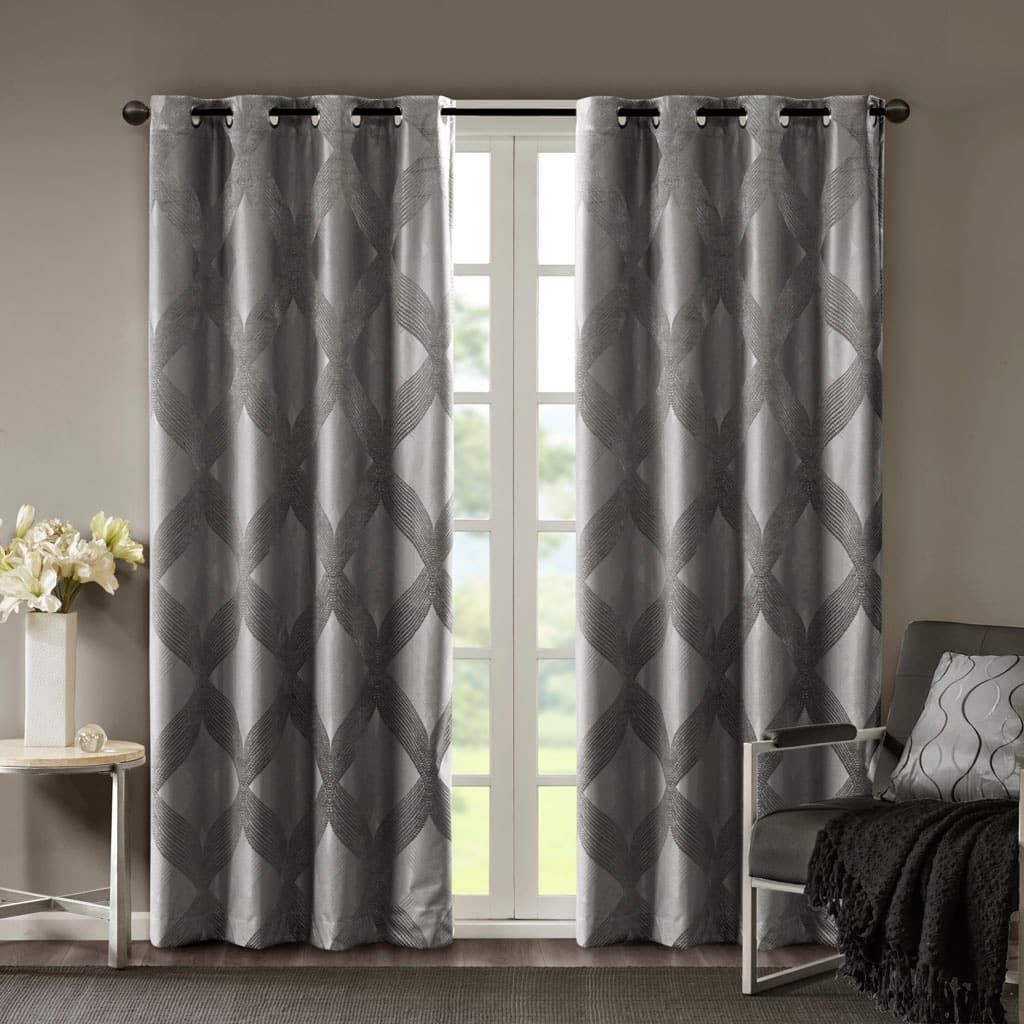 Ogee Knitted Jacquard Curtain Panel