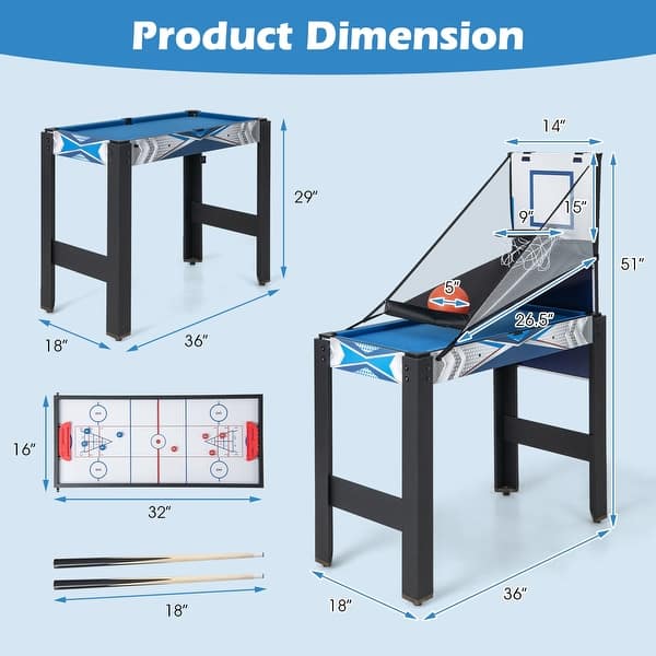 Costway 6-In-1 Combo Game Table Multi Game Table Space saving Game - See Details