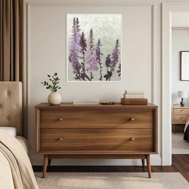 Cloudy Foxgloves No. 2 by Chariklia Zarris Framed Canvas Wall Art Print