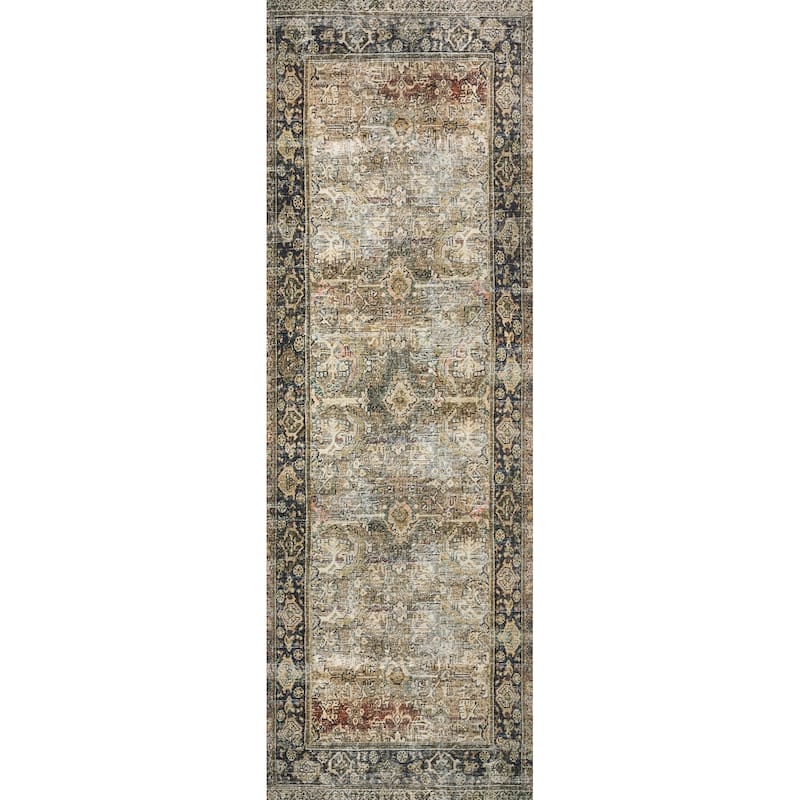 Alexander Home Isabelle Olive Tone Oriental Pattern Printed Area Rug