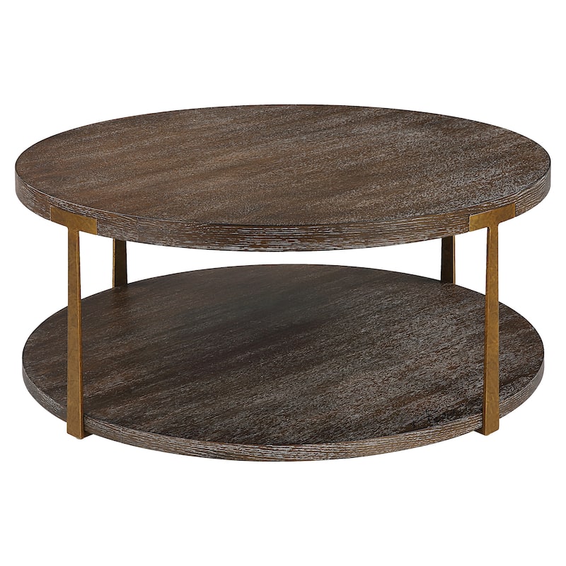 Uttermost Palisade Round Wood Coffee Table - 40 W X 17 H X 40 D (in)