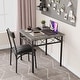 preview thumbnail 11 of 21, Dining Table Set, 3 Pcs Space Saving Kitchen Table with 2 Chairs - 29.1x29.1x30in