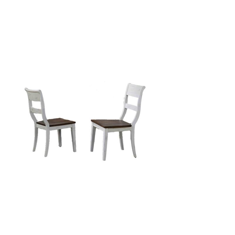 Parsons Distressed Cotton White/ Cocoa Brown 5-Piece Dining Set