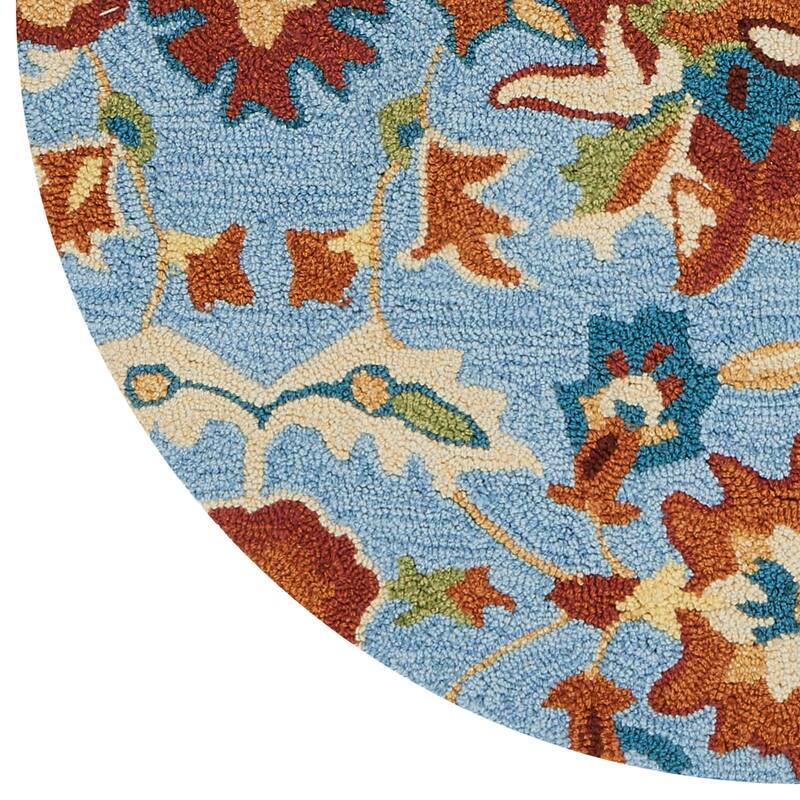 Alexander Home Valentina Hand-hooked Floral Ocean Area Rug