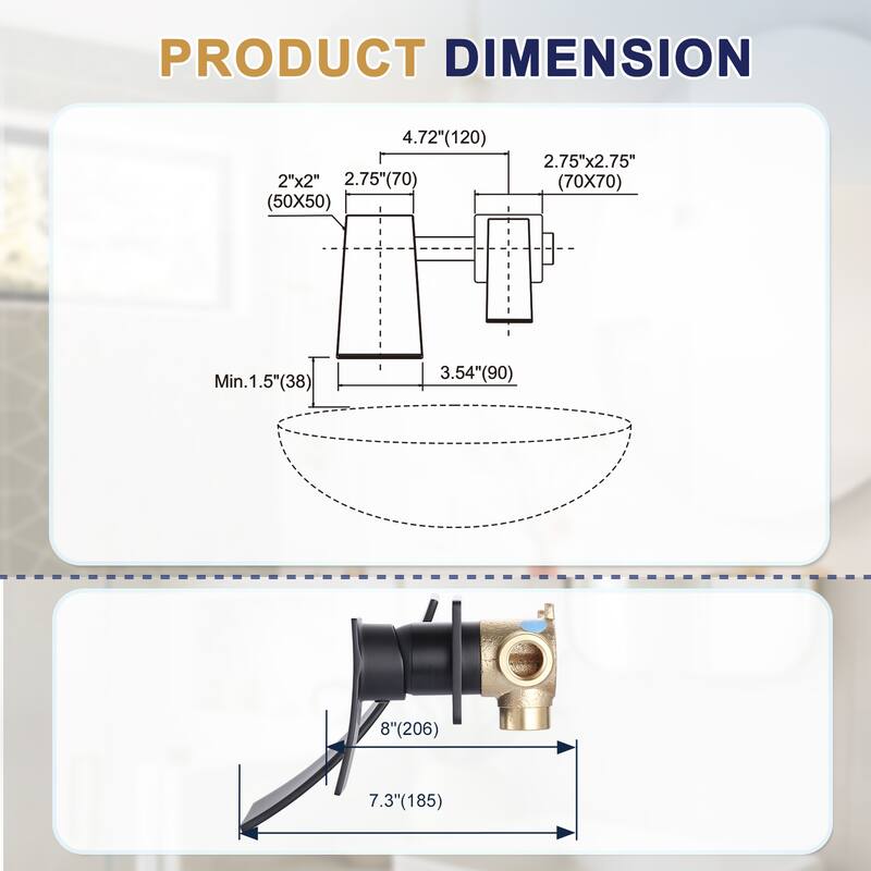 WOWOW Single Handle Wall Mounted Bathroom Basin Faucet