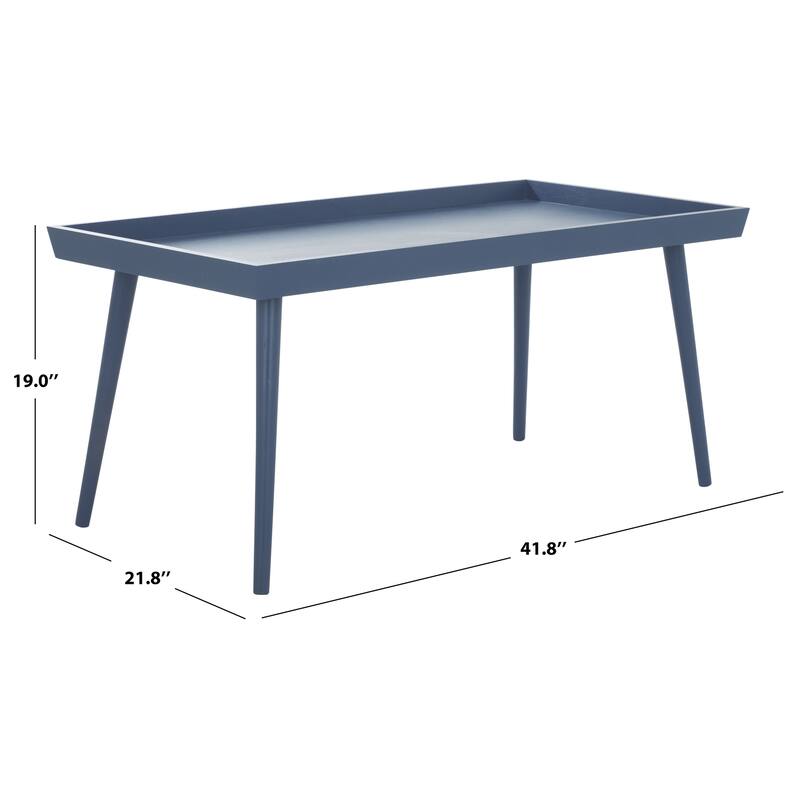 SAFAVIEH Parlee Antique White Coffee Table with Tray - 41.8" x 21.8" x 19" - 42"W x 22"D x 19"H