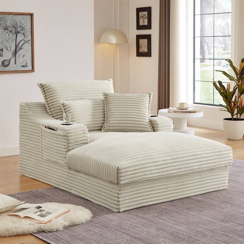 Rossetta 47'' Modern Comfortable Unique Cushion Design Cushioned Compression Corduroy Sofa with Spacious Depth