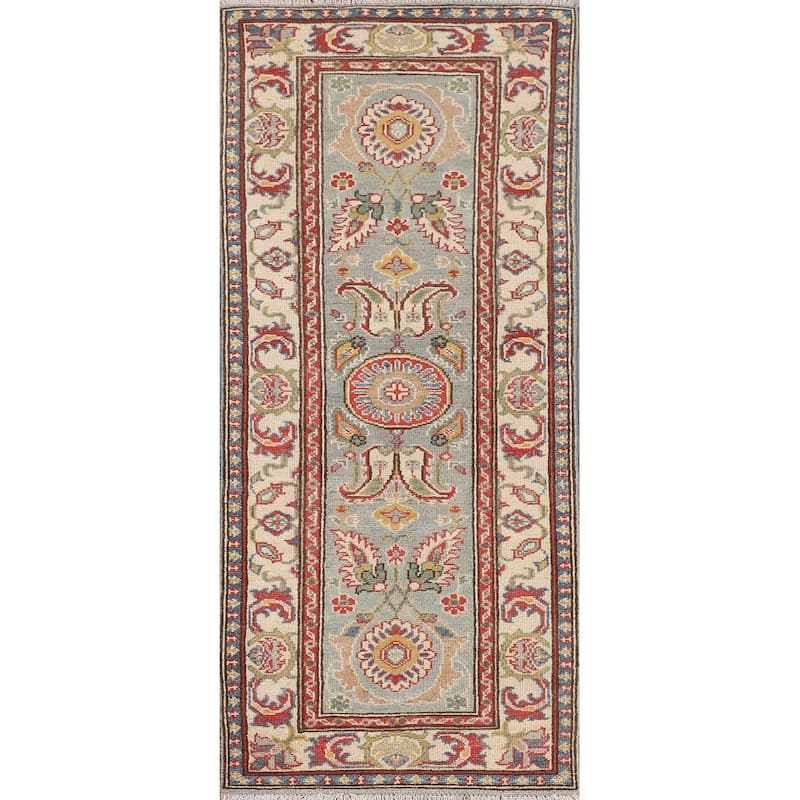 Traditional Kazak Runner Rug Hand-Knotted Wool Carpet - 2'0" x 5'8"