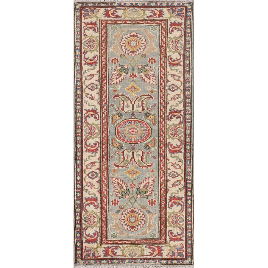 Traditional Kazak Runner Rug Hand-Knotted Wool Carpet - 2'0" x 5'8"