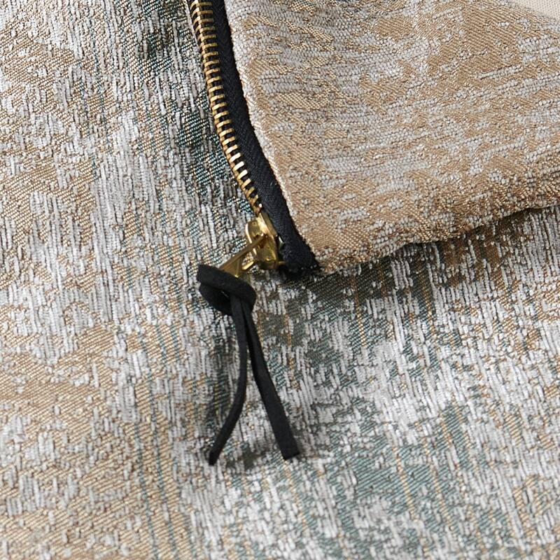 2-Piece Jacquard Chenille Zippered Lumbar Pillow Cover Set