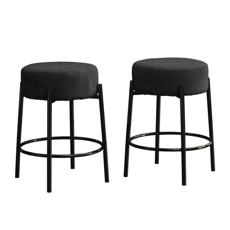 Mixoy Backless 24"Counter Height Velvet Bar Stools with steel Legs