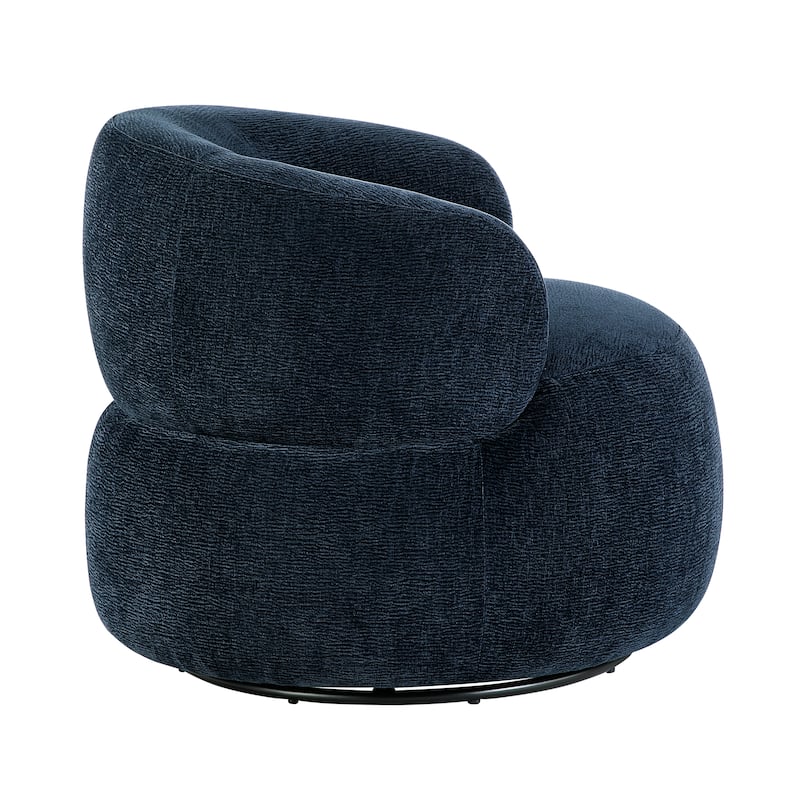Fremont & Park Rhea 32" Dia Chenille Swivel Chair - 360-Degree Metal Swivel Base