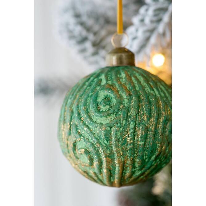 D3.9" Glass Decorative Hanging Ball Christmas Tree Ornaments