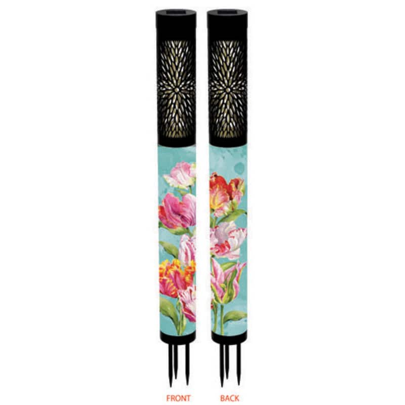 22" Solar Garden Column Wrap Spring Blooms